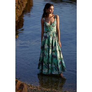 Sonya Moda Verona Resort Bustier Midi Dress Desert Rose Wedding Guest size S NWT